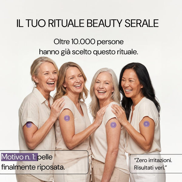 Quattro donne con i patch Anti Aging Please: il rituale beauty serale