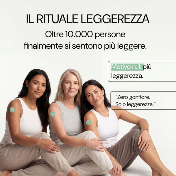 Tre donne con i patch Depuff Please: il rituale leggerezza