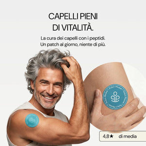 Uomo con il patch Hair+ Please sul braccio