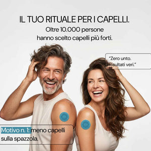 Uomo e donna con i patch Hair+ Please: il rituale per i capelli