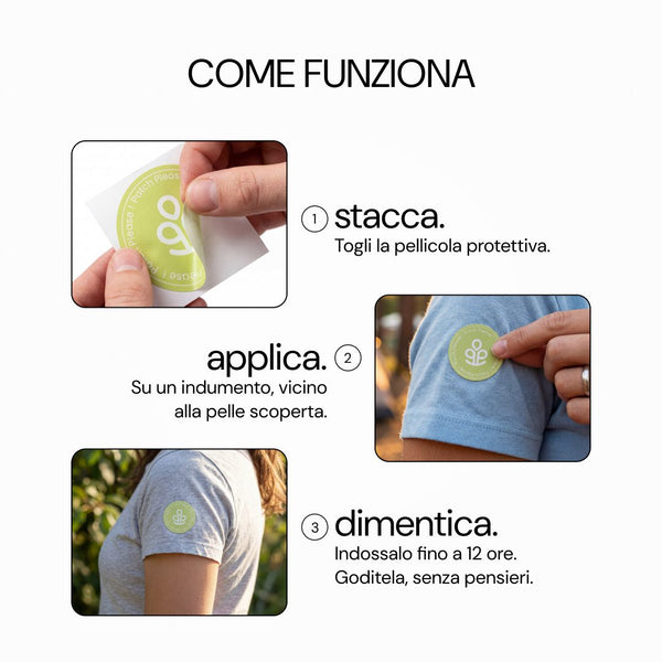 Come funziona No Bite Please: stacca, applica sul vestito, dimentica