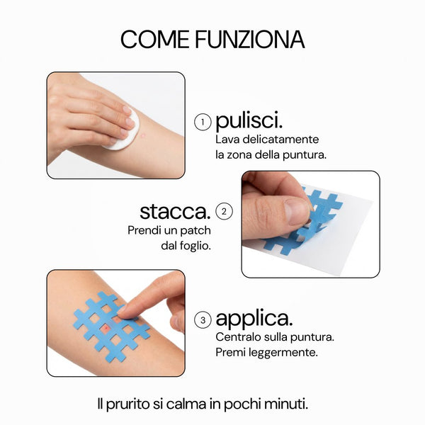 Come funziona No Itch Please: pulisci, stacca, applica